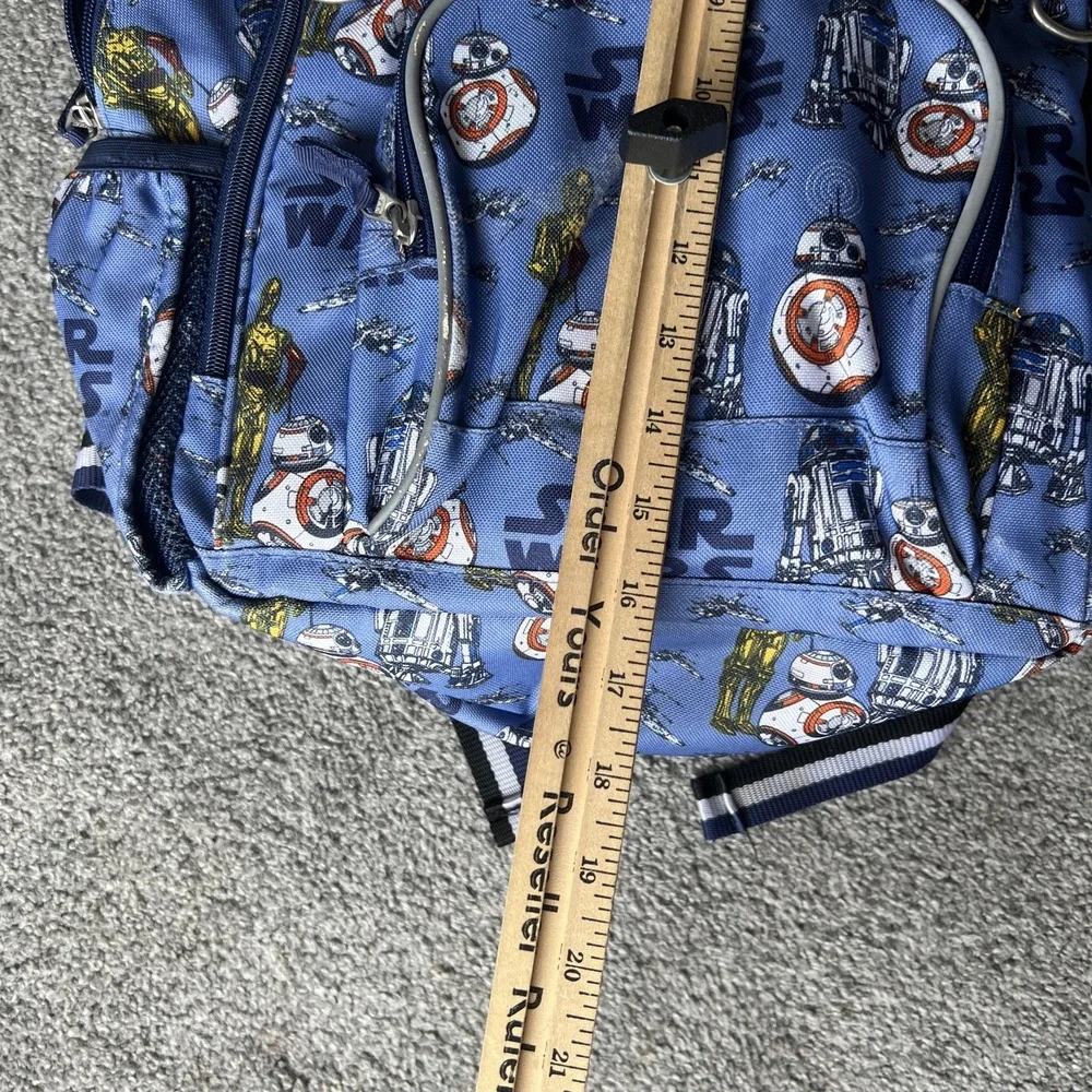 Pottery Barn Kids Star Wars Backpack Blue Droids‎ R2-D2 BB-8 C-3PO Personalized